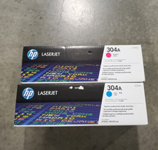 2 PACK NEW HP LASERJET 304A TONER CYAN MAGENTA #69 picture