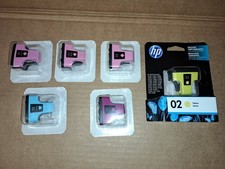6 X  Genuine HP 02 Black Multiple Cilors Sealed New In Package picture