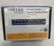 Netgear Prosafe 8 Port Gigabit Switch GS108 10/100/1000 Mbps New in Box picture