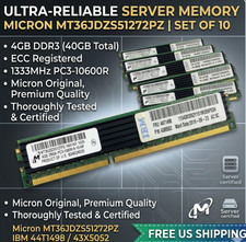 4GB DDR3 ECC Registered RAM 1333MHz PC3-10600R Micron MT36JDZS51272PZ Set of 10 picture