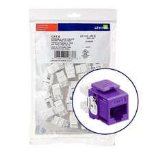 Leviton 61110-BP6 Extreme Category 6 8P8C UTP Quickport Jack Purple 25-pack picture