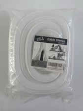 20ft White Cable Sleeve Cord Cover Wire Management Organizer Flexible Open Box picture