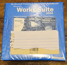 Microsoft Works Suite 2004 CD for Windows English Money Encarta street and trips picture
