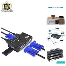 Versatile 2 Port USB VGA KVM Switch with Cables - Perfect for Dual Systems picture