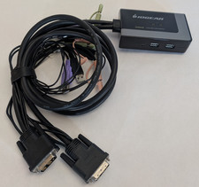 IOGEAR GCS932UB 2-Port USB DVI-D KVM Audio Mic – Tested Working Remote Included picture