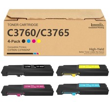 C3760 C3765 High-Yield Toner 4-Pack BK/C/M/Y for Dell 331-8429 8430 8431 8432 picture