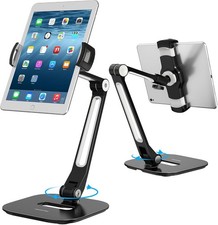 AboveTEK Aluminum Tablet Stand Multi Angle 360 Swivel Fits 4-11 in Black picture