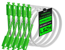 VANDESAIL Armored White Fiber Optic Cable 5M(16ft) , SC/APC to SC/APC LSZH picture