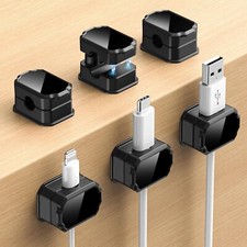 6 Pack Elastic Cable Clips Desktop Cable Management Cable Holder Cord Organizer picture