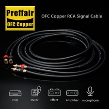 Preffair 15 AWG HIFI OFC Copper Audio Cable & Gold Plated RCA Plug Signal Cable picture