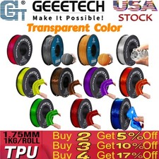 1kg/Roll GEEETECH TPU Filament Flexible Transparent 1.75mm For 3D Printer 95A US picture
