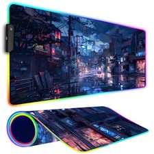 Gaming Mouse Pad, Large Mousepad Led Light, 31.5 X 11.8 Inch, Japanese Streets picture