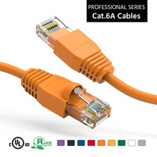 10 Pack of 75Ft CAT6A UTP Ethernet Network Booted Cable 35-100 Feet Orange picture