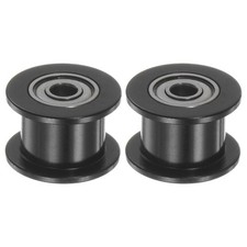 2pcs 2GT Idler Pulley 3mm Bore 13mm Dia. 6mm Width Belt Toothless, Black picture