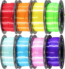 Silk Shiny PLA 3D Printer Filament Bundle 8 Colors 250g Each 2kg Total for 3D picture