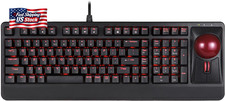 Perixx Periboard-322 Wired Mechanical Trackball Keyboard with 2 Hubs, 2.17 Inch picture