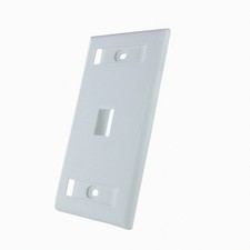 1-Port Keystone Jack RJ45 CAT Network Faceplate Wall Plate- White w/Windows picture