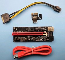 (6 Pack) VER009S PCI-E Riser Card PCIe 1x to 16x USB 3.0 Data Cable GPU Mining picture