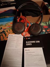 Poly Blackwire 5220 Black/Red Headsets USB-C 3.5m Dual Ear Wired In Box picture