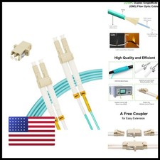 LUWWZLX 50M LC to LC OM3 50/125µm Fiber Optic Cable 10G/40G LSZH with LC Coupler picture