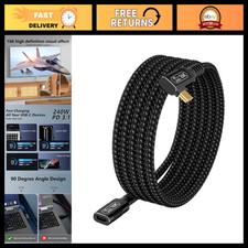 6.6ft USB4 Extension Cable 90-Degree Right Angle, 80Gbps, 16K/ Dual 8K, 240W Cha picture