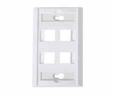 Wall Plate 4 Port Keystone with ID White - PLATE-ID-4-WH Pack Of 10 picture