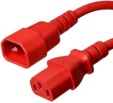 2FT IEC C14 - C13 Red Power Cord 14AWG 15A/1875W 100-250V 0.6M picture
