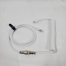 GUNMJO Pro White Sleeved Coiled Aviator Cable USB-A to USB-C Mechanical Keyboard picture
