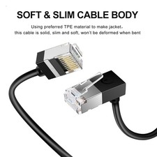 Ultra Thin Cat 6 Ethernet Cable 90° Downward Angle 1.6 Feet, Flexible & Slim ... picture