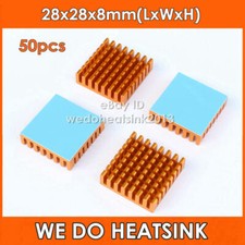 50pcs Gold 28x28x8mm Aluminum WE DO Heatsink With Thermal Tape picture