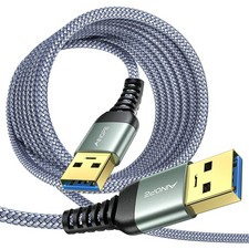 AINOPE USB to Cable, 10FT*1Pack 3.0 A A Male 10FT, Grey picture