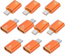 Pastall 10 Pack 10Gbps/120W USB C to USB3.1 Adapter,USB C 10 Pack, Orange picture