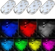 4Pcs Car LED Lights Interior Wireless, 7 Colors Interior Car Lights with 6 picture