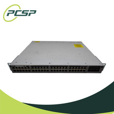 Cisco Catalyst C9300-48P-A 48 Port PoE+ Switch 2x 715W C9300-NM-8X 3x Fans Ears picture