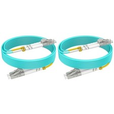 RamboCables OM4 LC to LC Fiber Patch Cable 1.6ft/0.5m 2Pack Multimode MMF Duplex picture