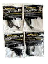 Power Cord 12ft 18 Gauge 2 Prong AC Power Cord Gaming PC Printer *LOT OF 4* picture