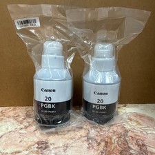 NEW Lot of 2 Original Canon GI 20 PGBK ink bottle Black Inkjet Ink Refill Bottle picture