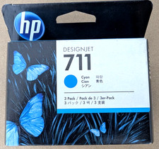✨ 3-pack Genuine HP 711 Cyan CZ134A DesignJet 29ml Ink Cartridges. 2020 ✨ picture