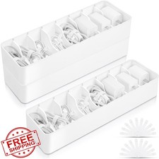 Tatuo 2 White Cable Organizer Box w/ 20 Wire Ties picture