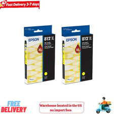 2 pack epson 812xl, yellow high capacity ink cartridges picture