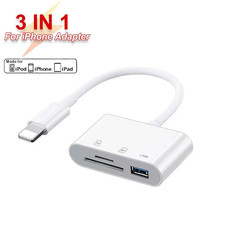 3-in-1 Lightning TypeC to SD & TF Card USB Camera AdapterFor iPhone iPad picture