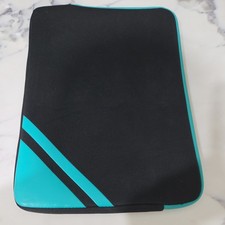 Padded Cover for Laptop Computer Black/Teal Trim Fits Up to 15 Inch Notebook picture