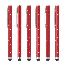 6 Pcs Bling Crystal Stylus Pens for Touch Screens, Red picture