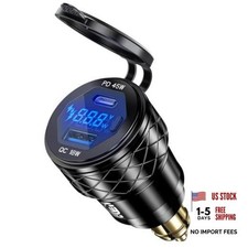 Din Hella Plug to USB Charger Adapter for 12V-24V BMW Triumph Tiger Ducati Black picture