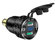 DIN Hella Plug to Dual USB Charger Adapter for BMW Triumph Tiger 2 QC3.0 picture