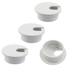 4 Pcs 1-3/8 Inch White Desk Grommet, Plastic Cable Hole Cover Desk Wire Cord Org picture