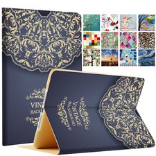 iPad Air 3 PRO 10.5 9.7 10.9 7.9 10.2 PU Leather Printed Folio Case Vintage picture