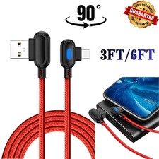 90° Right Angle USB Charger Cable Fast Charging Cord For iPhone 14 13 12 11 XR 8 picture