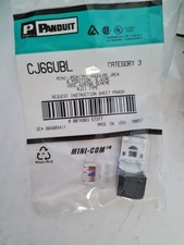 Lot of 11 PANDUIT CJ66UBL MINI-COM MINI-JACK CAT3 UTP JACK MODULE, CATEGORY 3 picture
