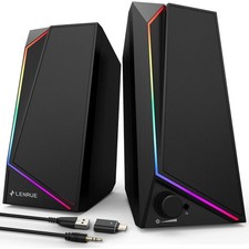 USB C Stereo Speakers Noiseless Headphone Jack Touch Control Multi Compatibility picture